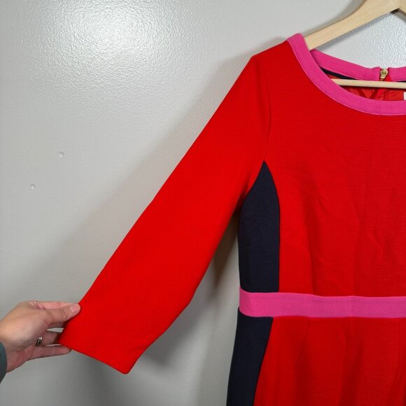 Boden Leah Ottoman Sheath Colorblock Dress Size 10 Knee Length Career Work Red - Picture 6 of 10